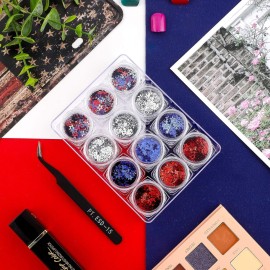 12 Boxes Independence Day Star Glitters Holographic Nail Art Decals Red Blue Silver Mixed Star and Hollow Star Shaped Nail Sequins 4th of July Nail Decals for DIY Nail Art Eye Face Body Decor Crafts 12 Boxes Independence Day Star Glitters Holographic Nail Art Decals Red Blue Silver Mixed Star and Hollow Star Shaped Nail Sequins 4th of July Nail Decals for DIY Nail Art Eye Face Body Decor Crafts