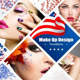 12 Boxes Independence Day Star Glitters Holographic Nail Art Decals Red Blue Silver Mixed Star and Hollow Star Shaped Nail Sequins 4th of July Nail Decals for DIY Nail Art Eye Face Body Decor Crafts 12 Boxes Independence Day Star Glitters Holographic Nail Art Decals Red Blue Silver Mixed Star and Hollow Star Shaped Nail Sequins 4th of July Nail Decals for DIY Nail Art Eye Face Body Decor Crafts