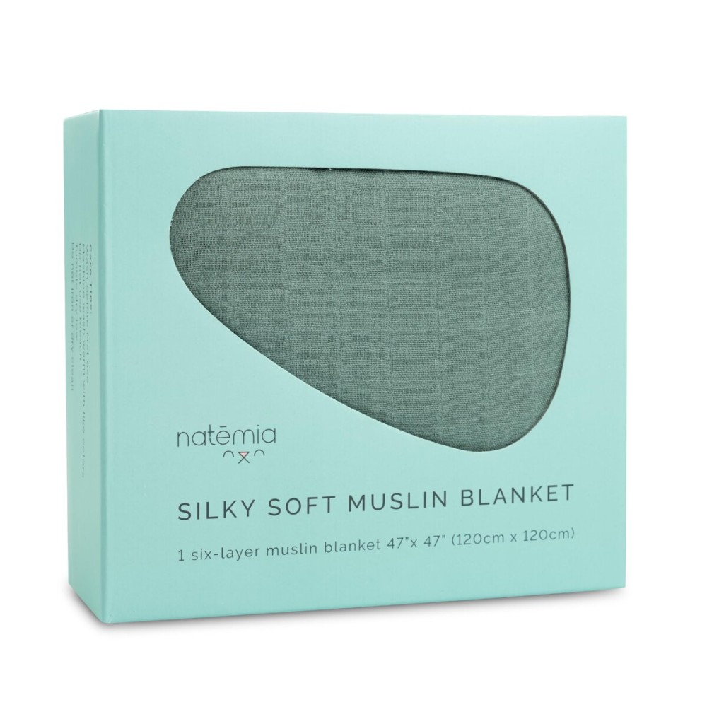Natemia Muslin Baby Blanket - Organic Baby Blankets for Girls and Boys, Newborn Essentials, Swaddle Blanket Unisex, Multi-Use as Towel, Stroller Cover, Swaddles for Newborn, 47 x 47