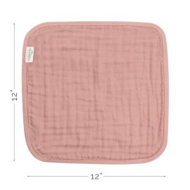 Natemia Muslin Baby Washcloths for Newborn - Premium Wash Cloths for Babies, Super Absorbent and Ultra Soft Rayon Made from Bamboo, 6 Layer Baby Girl and Baby Boy Washcloths, 5 Piece Set