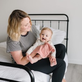 Natemia Muslin Baby Washcloths for Newborn - Premium Wash Cloths for Babies, Super Absorbent and Ultra Soft Rayon Made from Bamboo, 6 Layer Baby Girl and Baby Boy Washcloths, 5 Piece Set