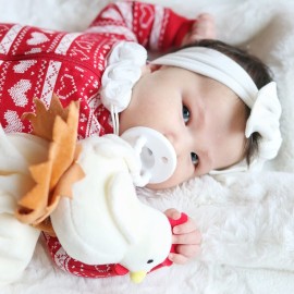 Yikes Twins Chicken Lovey Blanket for Baby | Large 20 x 20 Baby Lovey for Girls or Boys | Cute Chicken Security Blanket for Babies and Toddlers