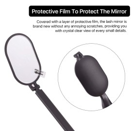 Pretty memory Large Lash Mirror for Eyelash Extension Supplies, Lightweight 270 Degree Rotation Makeup Mirror for Lash Tech Supplies (Matte Black)