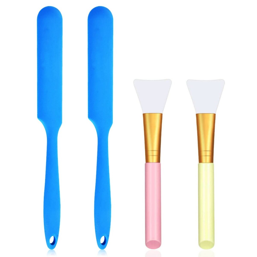 Silicone Stir Sticks Scraper Brushes, Non-Stick Wax Spatulas, Hair Removal Waxing Applicator, Easy to Clean Reusable Scraper Large Area Hard Wax Sticks for Home Salon Body Use and DIY Crafts Making