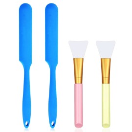 Silicone Stir Sticks Scraper Brushes, Non-Stick Wax Spatulas, Hair Removal Waxing Applicator, Easy to Clean Reusable Scraper Large Area Hard Wax Sticks for Home Salon Body Use and DIY Crafts Making