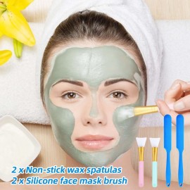 Silicone Stir Sticks Scraper Brushes, Non-Stick Wax Spatulas, Hair Removal Waxing Applicator, Easy to Clean Reusable Scraper Large Area Hard Wax Sticks for Home Salon Body Use and DIY Crafts Making