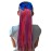 My Hair Popz Deluxe Synthetic Fiber Ponytail Hair Extensions with Bow | Heat and Tangle Resistant Colored Hair Extensions for Kids | Easy to Attach Ponytail for Child Friendly Use | Red, White & Blue