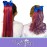 My Hair Popz Deluxe Synthetic Fiber Ponytail Hair Extensions with Bow | Heat and Tangle Resistant Colored Hair Extensions for Kids | Easy to Attach Ponytail for Child Friendly Use | Red, White & Blue