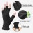 MIG4U Fingerless Moisturizing Gloves, Half Finger Touchscreen Beauty Glove for Eczema, SPA, Dry Hands, Skin Treatment, Summer Sun UV Protection (S/M, Black-1pair)