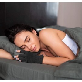 MIG4U Fingerless Moisturizing Gloves, Half Finger Touchscreen Beauty Glove for Eczema, SPA, Dry Hands, Skin Treatment, Summer Sun UV Protection (S/M, Black-1pair) MIG4U Fingerless Moisturizing Gloves, Half Finger Touchscreen Beauty Glove for Eczema, SPA, Dry Hands, Skin Treatment, Summer Sun UV Protection (S/M, Black-1pair)