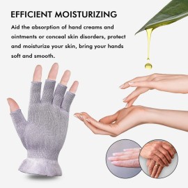 MIG4U Fingerless Moisturizing Gloves, Half Finger Touchscreen Beauty Glove for Eczema, SPA, Dry Hands, Skin Treatment, Summer Sun UV Protection, Pale Purple, 1 Pairs L/XL MIG4U Fingerless Moisturizing Gloves, Half Finger Touchscreen Beauty Glove for Eczema, SPA, Dry Hands, Skin Treatment, Summer Sun UV Protection, Pale Purple, 1 Pairs L/XL