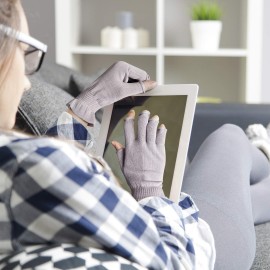 MIG4U Fingerless Moisturizing Gloves, Half Finger Touchscreen Beauty Glove for Eczema, SPA, Dry Hands, Skin Treatment, Summer Sun UV Protection, Pale Purple, 1 Pairs L/XL MIG4U Fingerless Moisturizing Gloves, Half Finger Touchscreen Beauty Glove for Eczema, SPA, Dry Hands, Skin Treatment, Summer Sun UV Protection, Pale Purple, 1 Pairs L/XL