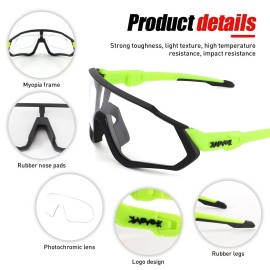 KAPVOE Photochromic Cycling Glasses Men Women Mountain Bike Sunglasses Clear MTB Bicycle Riding - K9408