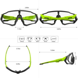 KAPVOE Photochromic Cycling Glasses Men Women Mountain Bike Sunglasses Clear MTB Bicycle Riding - K9408