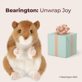 Bearington Collection Cheeks Stuffed Hamster, Ultra-Soft 6 Toy, Made with Premium Fill, Expressive Face and Natural Whiskers; Machine Washable, Gift for Animal Lovers - Hamster Stuffed Animal