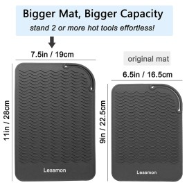 Large Heat Resistant Mat for Curling Irons, Hair Straightener, Flat Irons and Hair Styling Tools 11 x 7.5, Black