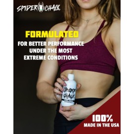 SPIDER CHALK 8oz White Widow Extreme Liquid Chalk, Dry Hands, Better Grip for Gym, Powerlifting, Weightlifting - Skin Friendly, Made in The USA