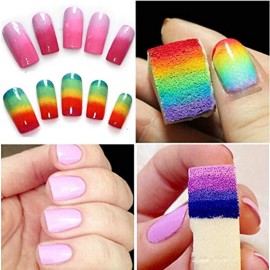 Art&Beauty 12Pcs Gradient Shaped Nails Soft Sponges for Color Fade Manicure Nail Art Tools