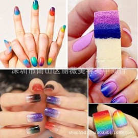 Art&Beauty 12Pcs Gradient Shaped Nails Soft Sponges for Color Fade Manicure Nail Art Tools