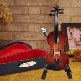 Mini Musical Instrument Model, Mini Wooden Violin Model Dollhouse Accessories for Desk Bedside Table Home Decor