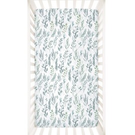 DILIMI Crib Sheet Fitted Crib Sheets for Baby Boys Girls, Ultra-Soft Baby Sheet Fits Standard Crib and Toddler Mattress, Green Leaf