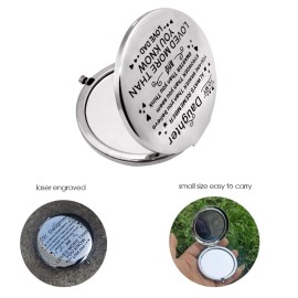 Granddaughter Gifts from Grandma and Grandpa Grammy to My Granddaughter Makeup Compact Travel Mirror for Birthday Graduation Christmas (Silver to My Granddaughter)