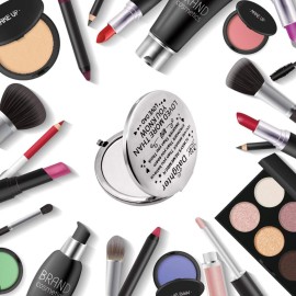 Granddaughter Gifts from Grandma and Grandpa Grammy to My Granddaughter Makeup Compact Travel Mirror for Birthday Graduation Christmas (Silver to My Granddaughter)