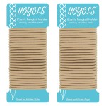 HOYOLS Light Blonde Ponytail Holders, No Metal Elastic Hair Ties, Braided Bands Scrunchies for Girl Women Medium Hair 50 Count 4mm