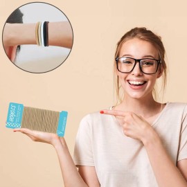 HOYOLS Light Blonde Ponytail Holders, No Metal Elastic Hair Ties, Braided Bands Scrunchies for Girl Women Medium Hair 50 Count 4mm