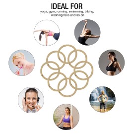 HOYOLS Light Blonde Ponytail Holders, No Metal Elastic Hair Ties, Braided Bands Scrunchies for Girl Women Medium Hair 50 Count 4mm