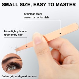 Honoson 6 Pcs Eyebrow Tweezers Set for Women Precision Tweezer for Eyebrows with Curved Scissors Eyelash Brush Girls Facial Hair Plucking Daily Beauty Tools with Leather Storage Case(Cute Color)