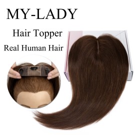 MY-LADY Human Hair Toppers for Women Real Remy Hair 130% Density 10 * 12CM Silk Base No Bangs Clip in Hair Pieces Straight Hairpiece for Thinning Hair 6 Inch 04 Medium Brown MY-LADY Human Hair Toppers for Women Real Remy Hair 130% Density 10 * 12CM Silk Base No Bangs Clip in Hair Pieces Straight Hairpiece for Thinning Hair 6 Inch 04 Medium Brown