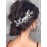 Unsutuo Flower Bride Wedding Hair Vine Silver Bridal Hair Accessories Crystal Hair Piece for Women and Bridesmaid
