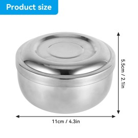 Agatige Shaving Bowl with Lid, Stainless Steel Shaving Soap Cream Bowl Shave Mug Container Face Cleaning Care Shave Tool for Men Wet Shave