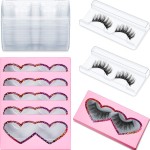 Maitys 60 Pieces Empty Eyelashes Packaging Box and Tray 30 Pieces Empty Eyelash Boxes Pink Lash Packaging Case with 30 Pieces Empty Eyelash Tray False Eyelashes Storage Container