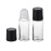 2Pcs 30 ml 1oz Deodorant Glass Roller Bottles Refillable Empty Massage Roll On Bottles Containers with Plastic Roller Ball Black Cap for Essential Oils DIY Deodorant, Clear