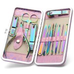 CGBE Nail Clippers Set, Manicure Set Pedicure 12 Pieces Stainless Steel Manicure Kit Professional Grooming Care Tools with Luxurious Travel Case