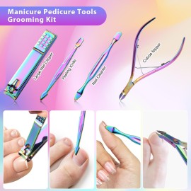 CGBE Nail Clippers Set, Manicure Set Pedicure 12 Pieces Stainless Steel Manicure Kit Professional Grooming Care Tools with Luxurious Travel Case CGBE Nail Clippers Set, Manicure Set Pedicure 12 Pieces Stainless Steel Manicure Kit Professional Grooming Care Tools with Luxurious Travel Case