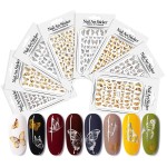 Butterfly Nail StickersGold Nail Art Stickers Silver Color Decals Self-Adhesive Laser Butterflies Design Tattoos Accessories Decorations for Acrylic Nails - 8 Sheets