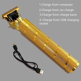 goldseaside Pro T Clippers Trimmer, Electric Pro Li Trimmer Cordless, Professional Baldheaded USB Rechargeable T Blade Trimmer Hair Clipper for Men(Gold)  goldseaside Pro T Clippers Trimmer, Electric Pro Li Trimmer Cordless, Professional Baldheaded USB Rechargeable T Blade Trimmer Hair Clipper for Men(Gold)