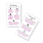 Boutique Marketing LLC Microblading Aftercare Instruction Cards | 50 Pack | Size 3.5 x 2 inches | Disposable FAQ Snatched Brows PMU | White with Pink Font Design