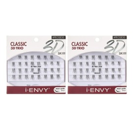 i-ENVY 3D Trio Classic Lash Medium (2 Pack) Natural Fluffy Effect 3X Faster Easier Application