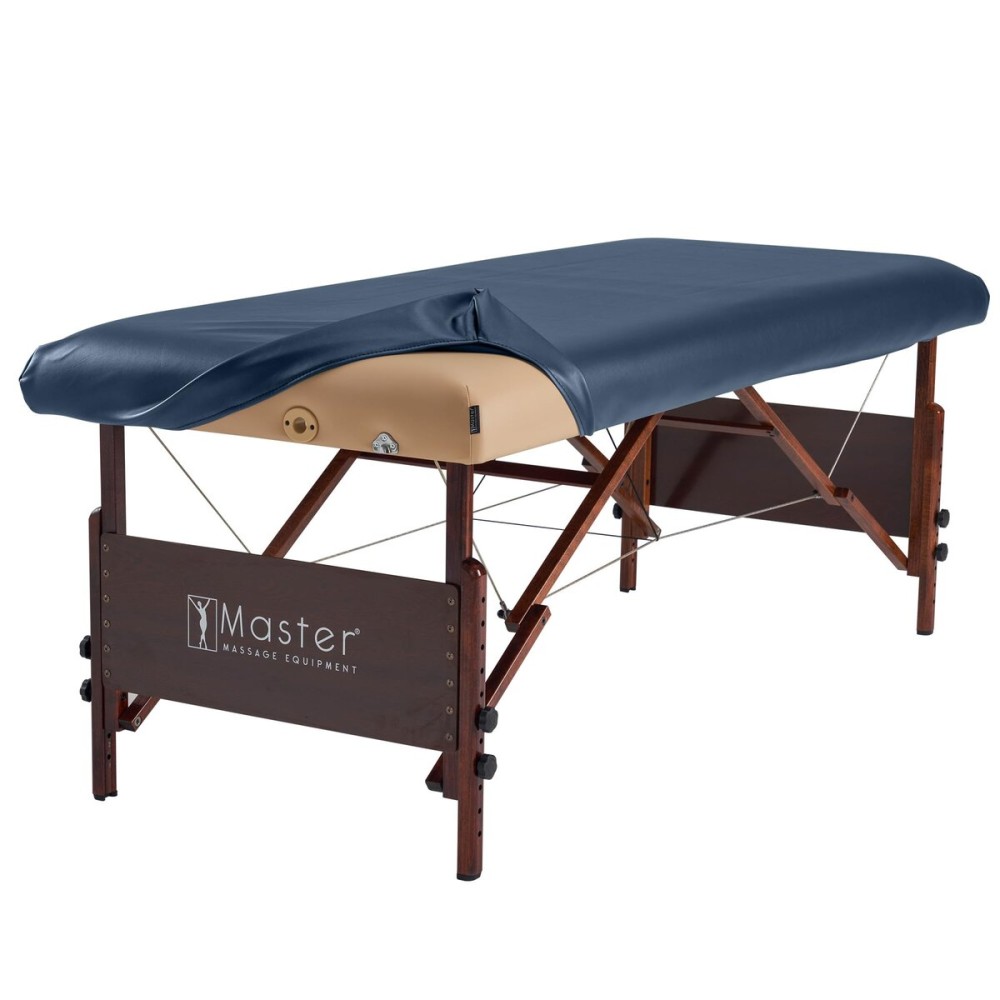 Master Massage Rectangular Universal Fabric Fitted PU Vinyl Leather Ultra-Durable Massage Table Protection Cover-Replacement Cover Protector Royal Blue
