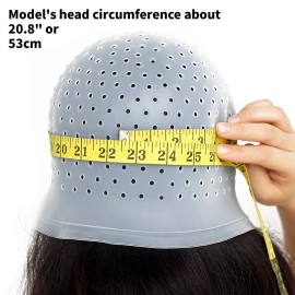 Holes Open Silicone Highlight Hair Cap Punched Hair Highlighting Cap Reusable Frosting Cap Highlights Caps for Hair Dyeing DIY Hair Color Salon Highlighting Cap with Hook Kit