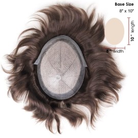 Lordhair Men\'s Toupee, 100% European Human Hair, Diamond Lace Base, 8 * 10 Size