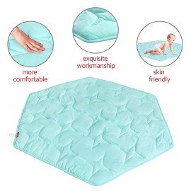 Hexagon Playpen Mattress Mat Blue, Non Slip Playpen Mat for Regalo Play Yard 6 Panel Playpen, Fit Hiccapop 53 PlayPod Portable Playard, Kids Tent Mat Hexagon