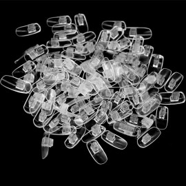AKOAK 100 Pcs Manicure Replaceable Practice Nail with High Flexibility and Flexible Artificial Hand Matching Practice Nail with Buckle Practice Nail (Transparent)