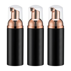 2oz Foam Pump Bottle (3PCS) Empty Travel Foaming Dispenser for Hand Soap, Lash Cleanser, Shampoo (60ml, Rose Gold &Black 2oz Foam Pump Bottle (3PCS) Empty Travel Foaming Dispenser for Hand Soap, Lash Cleanser, Shampoo (60ml, Rose Gold &Black