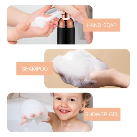2oz Foam Pump Bottle (3PCS) Empty Travel Foaming Dispenser for Hand Soap, Lash Cleanser, Shampoo (60ml, Rose Gold &Black 2oz Foam Pump Bottle (3PCS) Empty Travel Foaming Dispenser for Hand Soap, Lash Cleanser, Shampoo (60ml, Rose Gold &Black