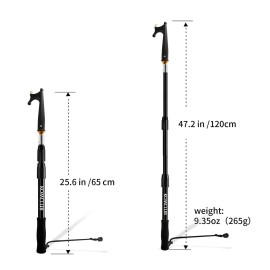 KOMCLUB Boat Hook for Docking 3-Stage Telescopic Boat Hook Pole Newest Luminous Design Lightweight Telescoping Hook for Boat with Non-Slip Rubber Grips-3.93 FT